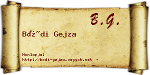 Bódi Gejza névjegykártya